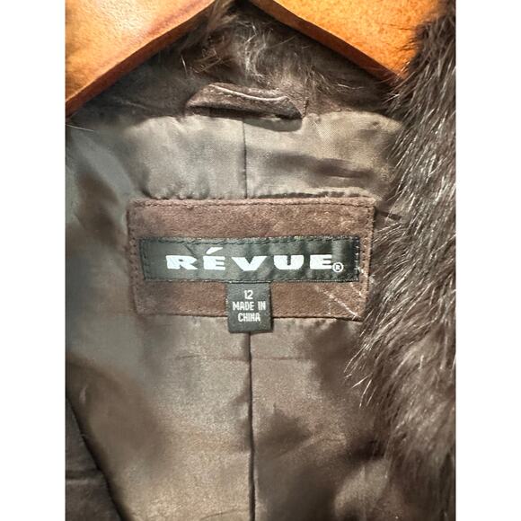 Brown Suede Fur Trimmed Vest Y2K Vintage Size 12/L Heritage Fall Vibes - Picture 3 of 8